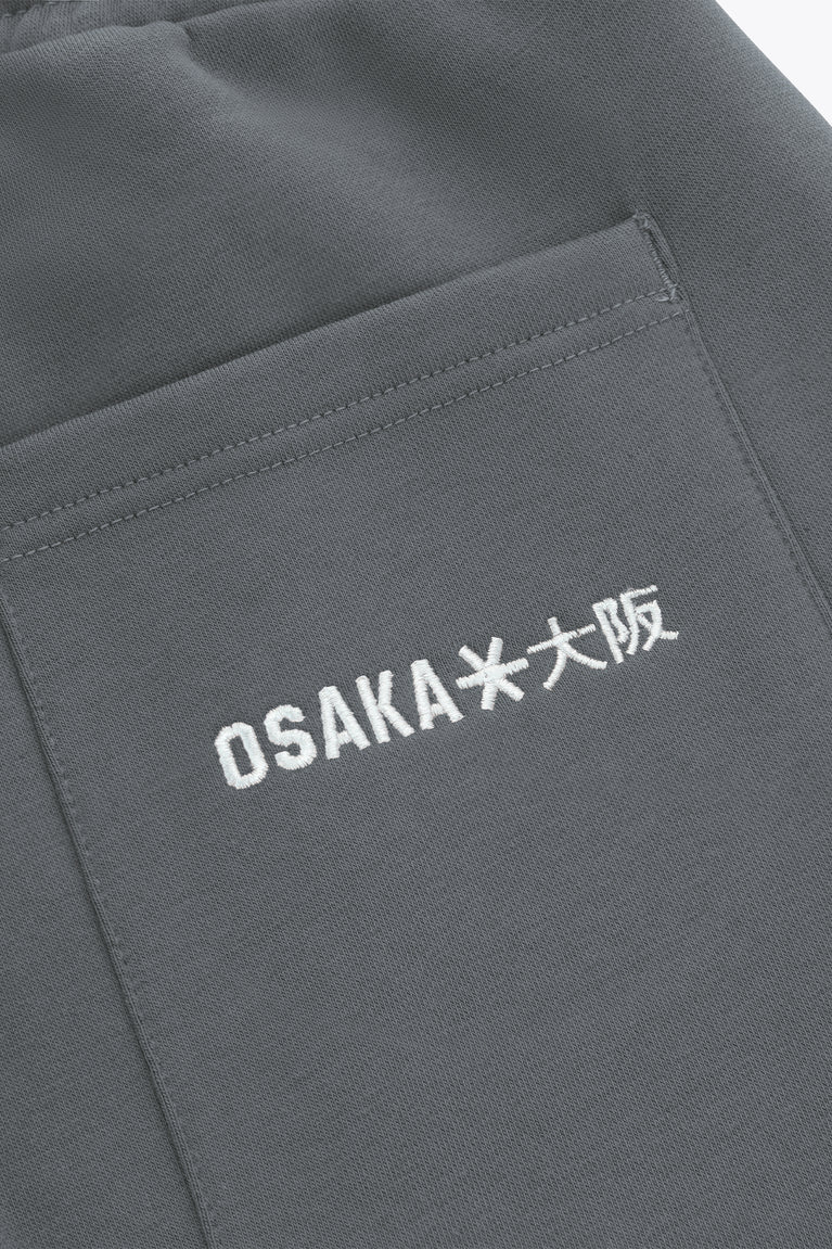 Dark grey melange pocket with embroidered 'OSAKA*' text.