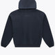 Navy unisex knit hoodie with hood and kangaroo pocket
