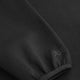 Black sweater sleeve hem with ribbed cuff and stitched seam