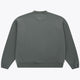 Unisex crewneck sweater in dark grey melange, small back-neck logo