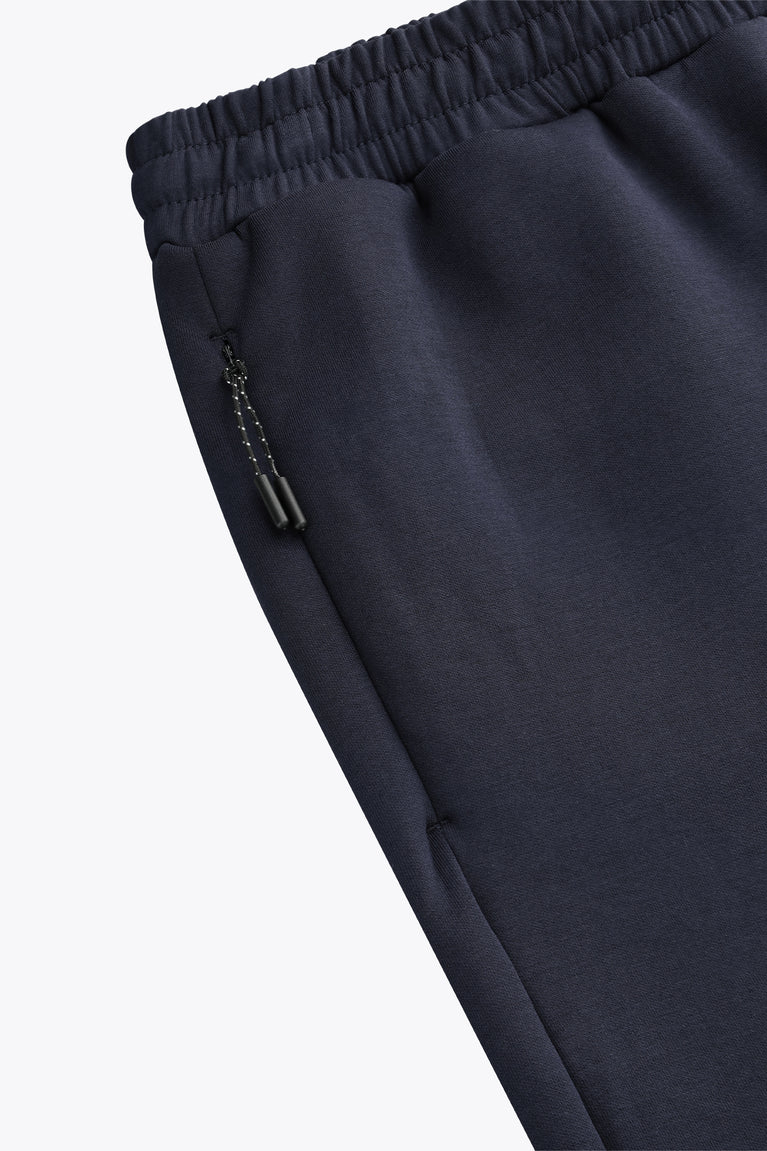 Navy sweatpants with side pocket and elastic waistband
