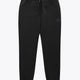 Black unisex sweatpants with elastic waistband and adjustable drawstring