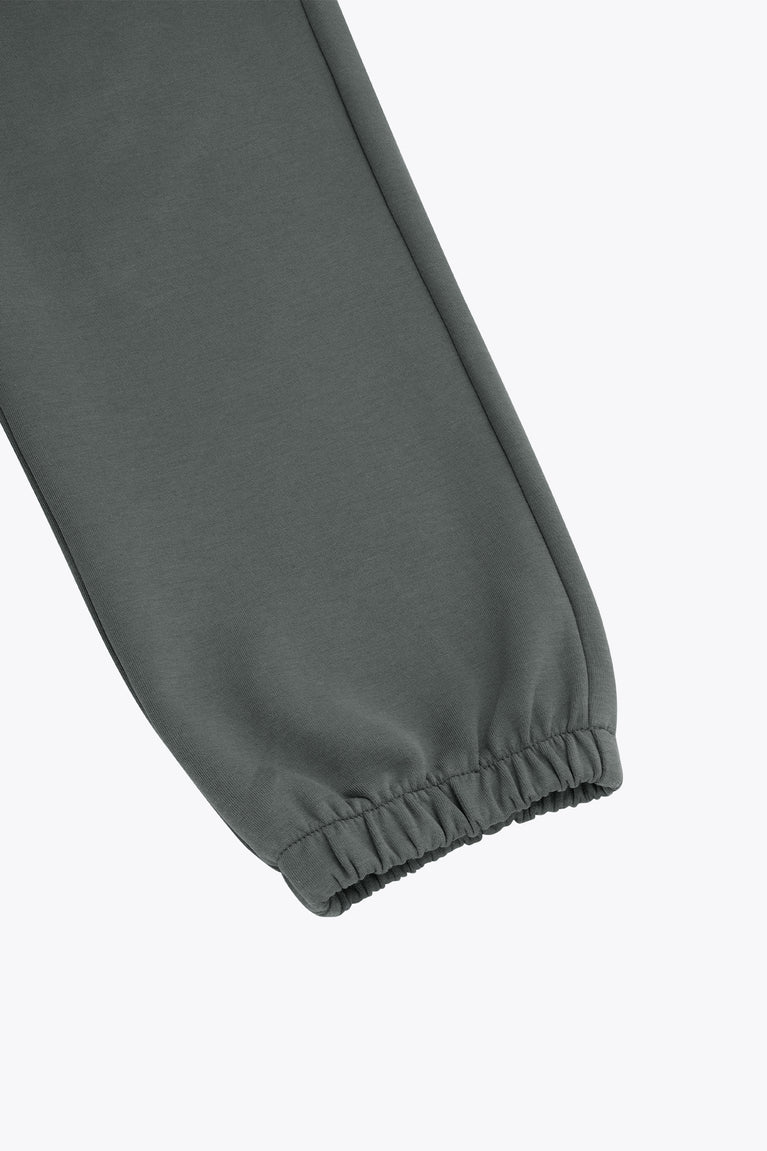 Dark grey sweatpants ankle cuff with elastic hem