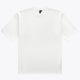 White unisex boxy crewneck T-shirt with short sleeves and small chest logo print