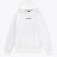 White adult pullover hoodie with front kangaroo pocket and drawstring hood