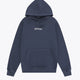Deep sea navy adult hoodie with front kangaroo pocket and drawstring hood