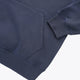Deep sea navy hoodie with kangaroo pocket and ribbed hem
