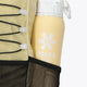 Osaka pro tour backpack in faded yellow with logo in white. Detail bottle holder view