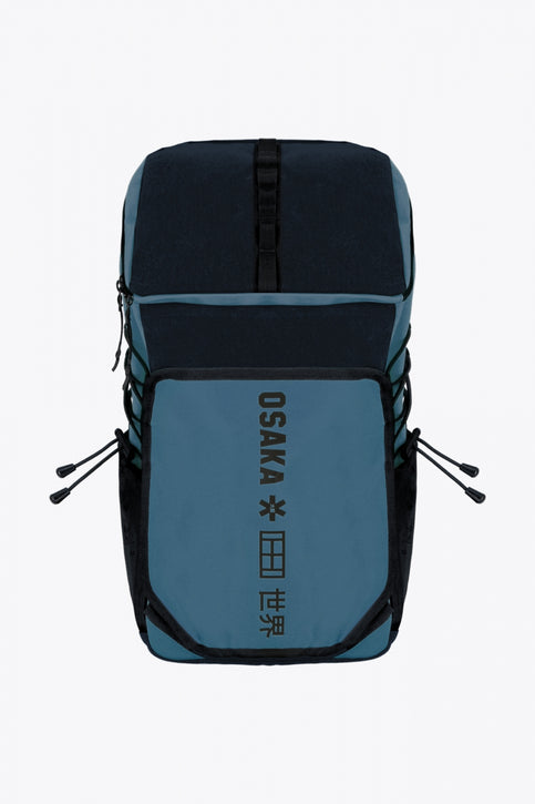 Osaka Pro Tour padel backpack in navy with logo in black. Front view