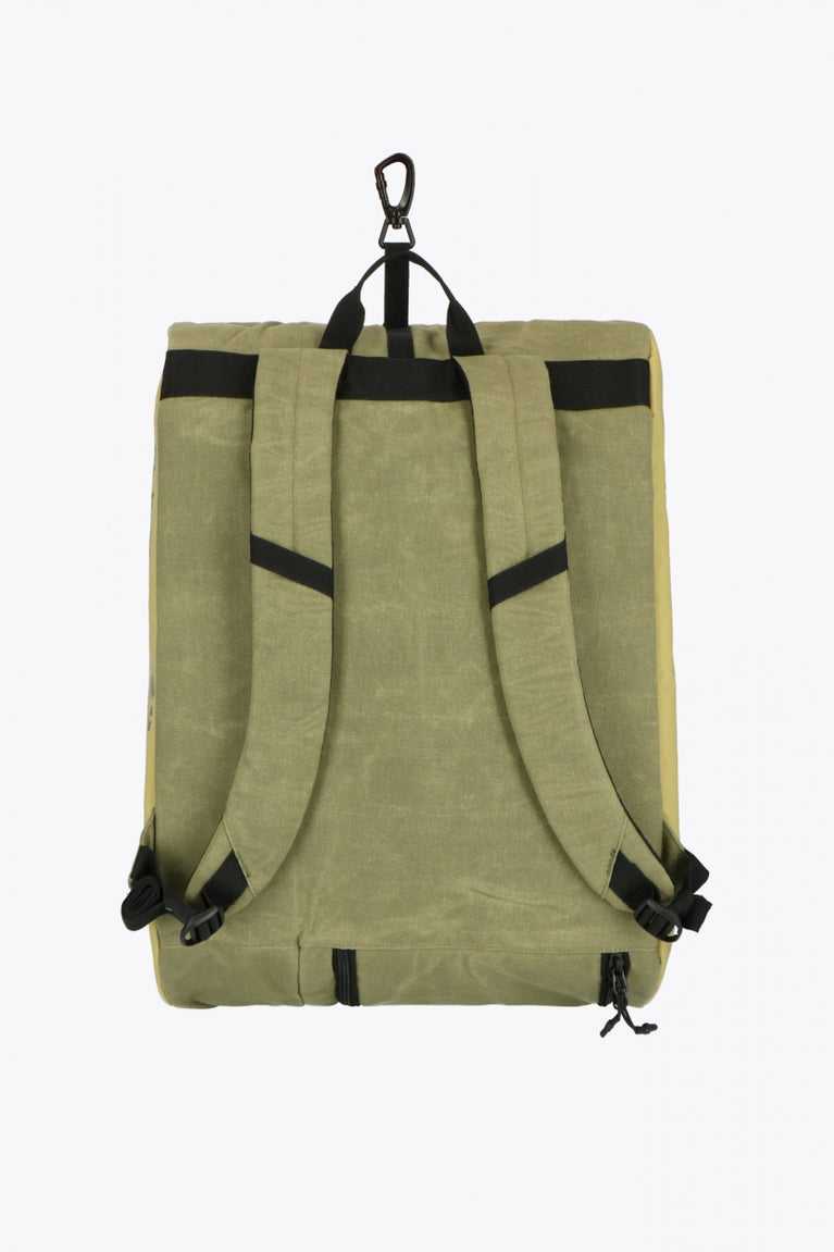 Pro Tour padel bag in olive with logo in black. Back view