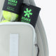 Osaka neoprene padel bag in light grey with logo in white. Detail compartment view