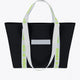 Osaka neoprene Tote bag in black with logo in white. Front view