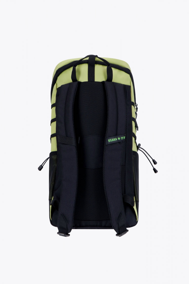 Osaka Pro Tour backpack in olive with logo in black. Back view