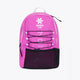 Osaka pro tour compact backpack in pink with logo in white. Front view