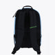 Osaka pro tour compact backpack in light blue with logo in black. Back view
