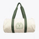 Osaka X Buenas Open duffel bag in cream with logo in green. Front view