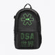Osaka Pro Tour backpack medium in black with logo in neon green. Front view
