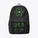 Osaka pro tour compact backpack in black with logo in green. Front view