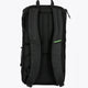 Osaka vision padel backpack in black with logo in green. Back view