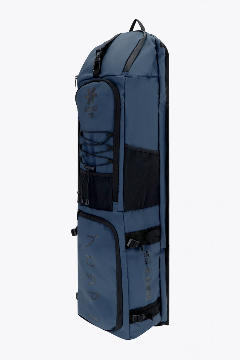 Osaka Hockey Stickbag Pro Tour large in Navy with logo in black. Side view