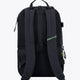 Osaka Pro Tour backpack in black with logo in green. Back view