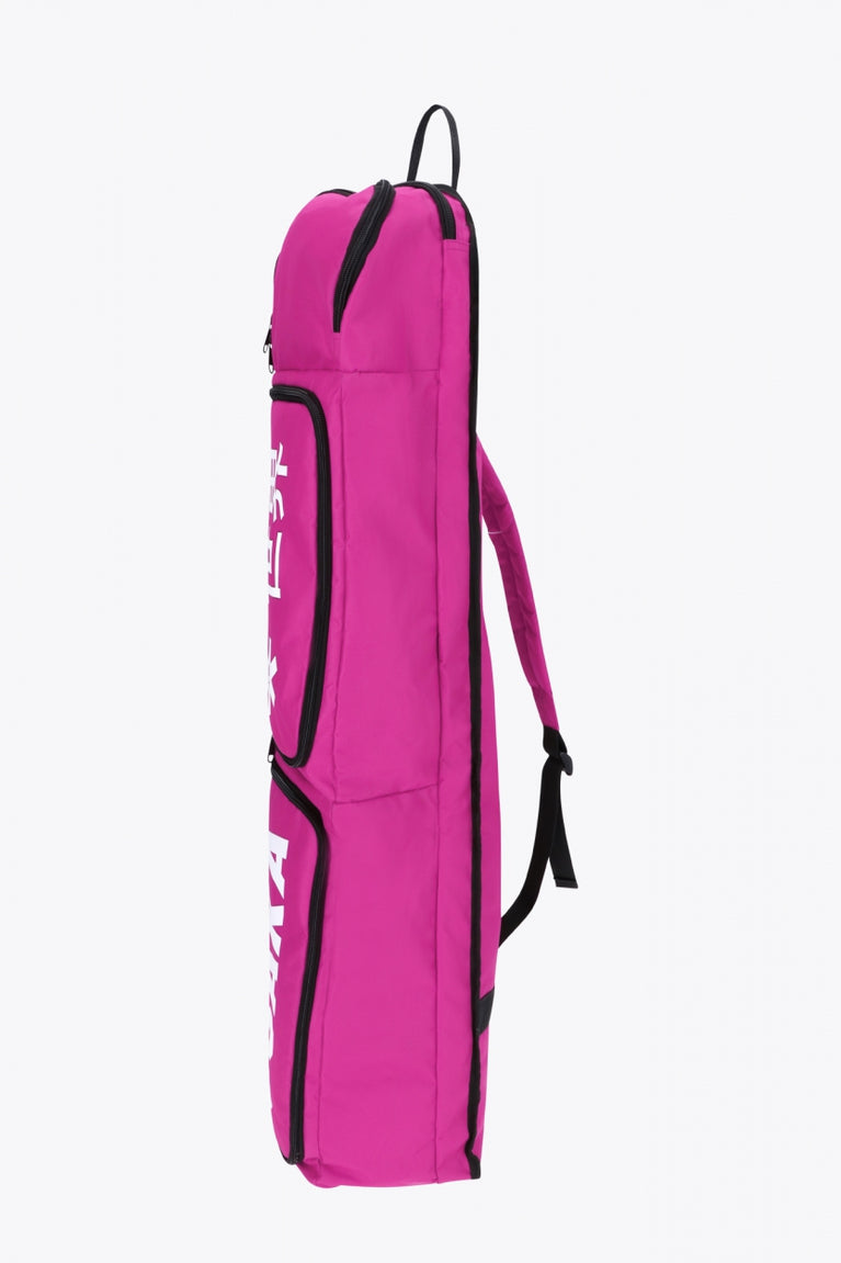 Osaka sports stickbag medium in pink with logo in white. Side view