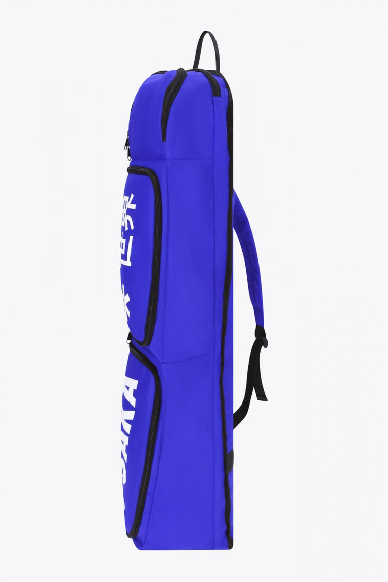 Osaka sports stickbag medium in blue with logo in white. Side view