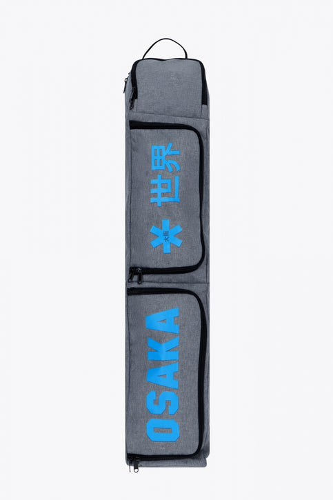 Osaka sports stickbag medium in light grey with logo in blue. Front view
