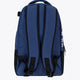 Osaka sports backpack in navy with logo in white and red. Back view