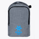 Osaka sports backpack in light grey with logo in blue. Front view