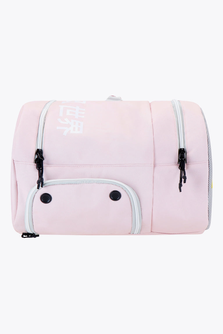 Osaka sports padel bag medium in pastel pink with logo in white. Side view