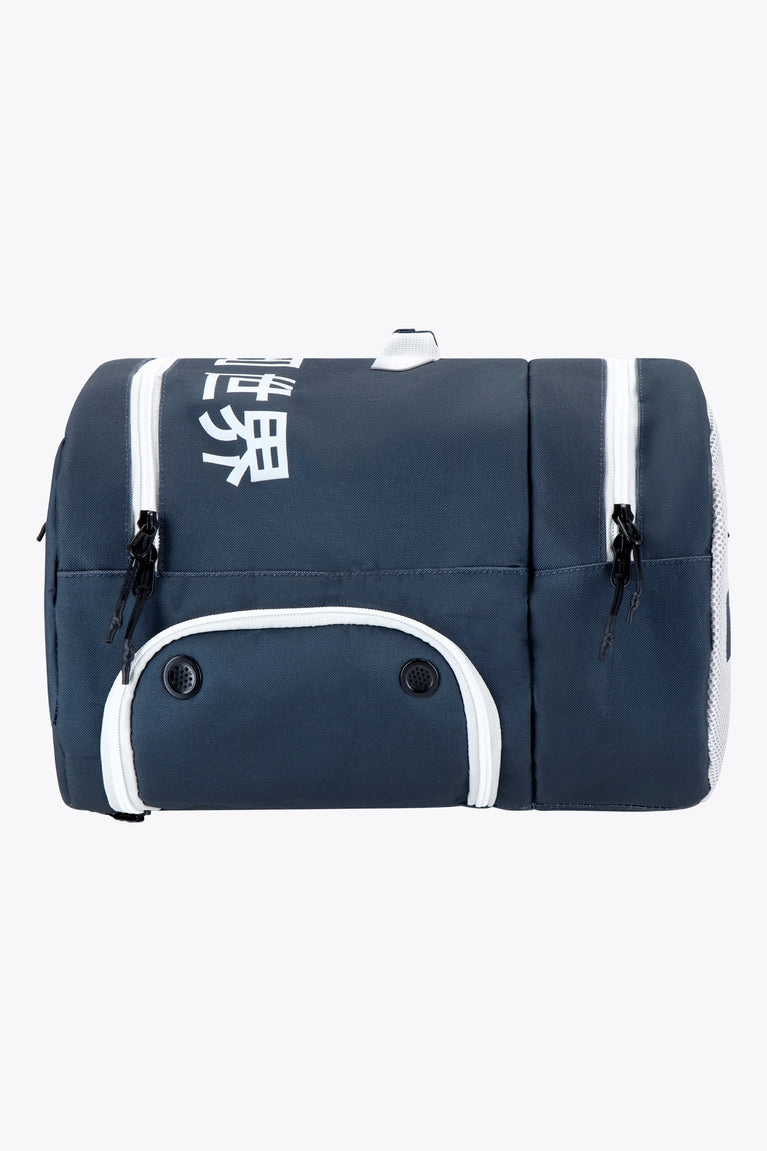 Osaka sports padel bag medium in navy with logo in white. Side view