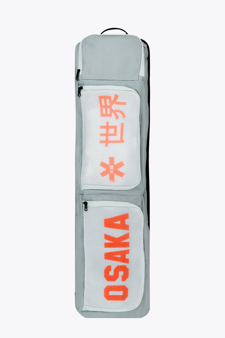 Osaka Hockey Stickbag large in grey with logo in orange. Front view