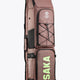 Large Osaka stick bag in peppercorn brown with front panels and Osaka logo print.