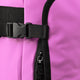 Black strap and buckle detail on rose bud stickbag with stitched attachment tab