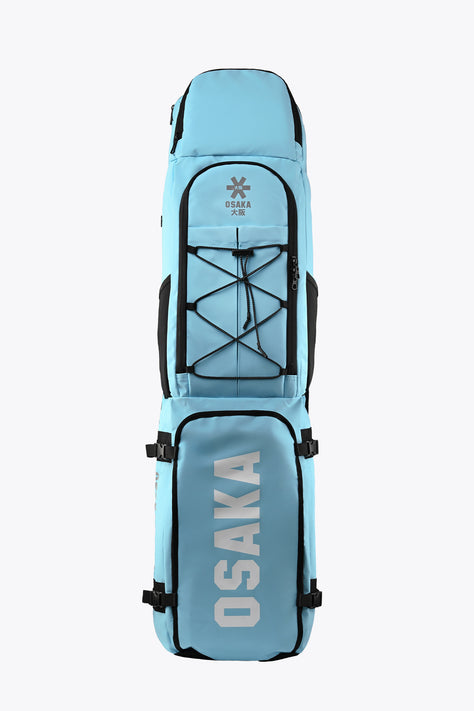 Large Osaka stickbag with light blue body and front panel zipper pocket