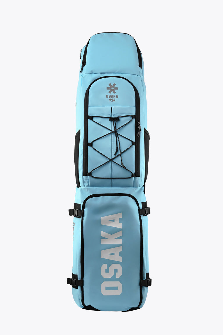 Large Osaka stickbag with light blue body and front panel zipper pocket