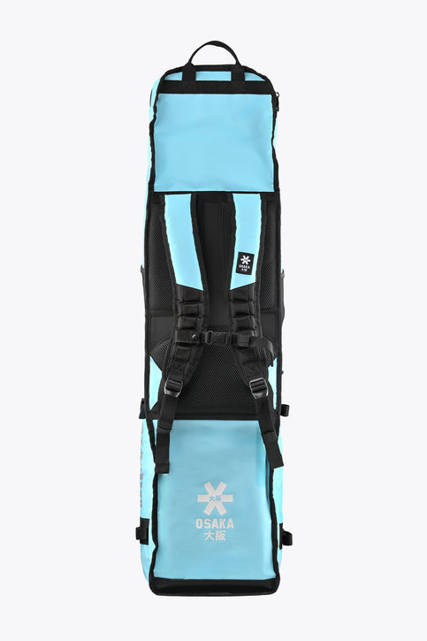 Large Osaka stickbag with light blue body and front panel zipper pocket