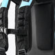 Large Osaka stickbag with black padded straps and mesh pocket, blue top