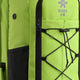 Wild lime Osaka stickbag close-up of black zipper pocket and white star logo panel