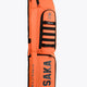 Medium orange stickbag angled view with top carry loop and black pocket panel.