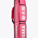 Hot pink medium stickbag with side pocket and Osaka logo print