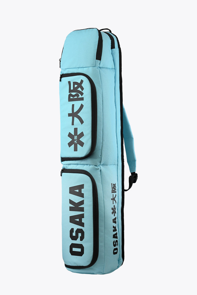 Medium sports stickbag, Blue Topaz, front Osaka logo panel and side zipper