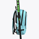 Light blue backpack top handle and hanging strap with Osaka logo patch