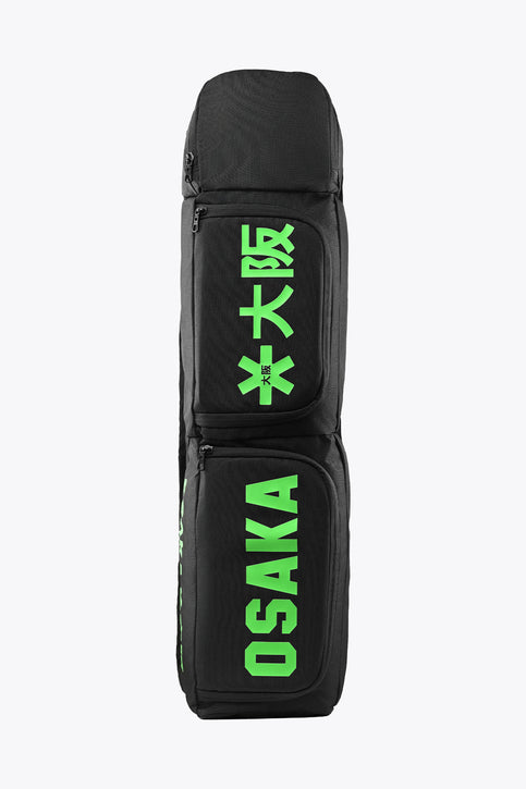 Kids stickbag small in black with neon green OSAKA logo and graphics, front patch.