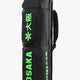 Kids stickbag small black angled view with neon green OSAKA vertical lettering.