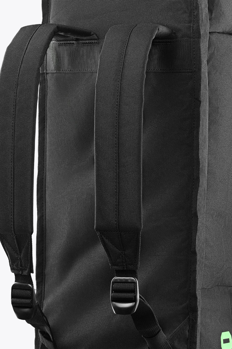 Kids stickbag small black interior with padded dividers and two adjustable strap buckles.