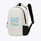 Kids sports backpack with white front and black side panels, Yibbi logo