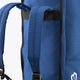 Small sports stickbag close-up: blue padded body with black shoulder strap and logo