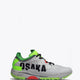 Osaka footwear Ido Mk1 in white and green with logo in black. Side view
